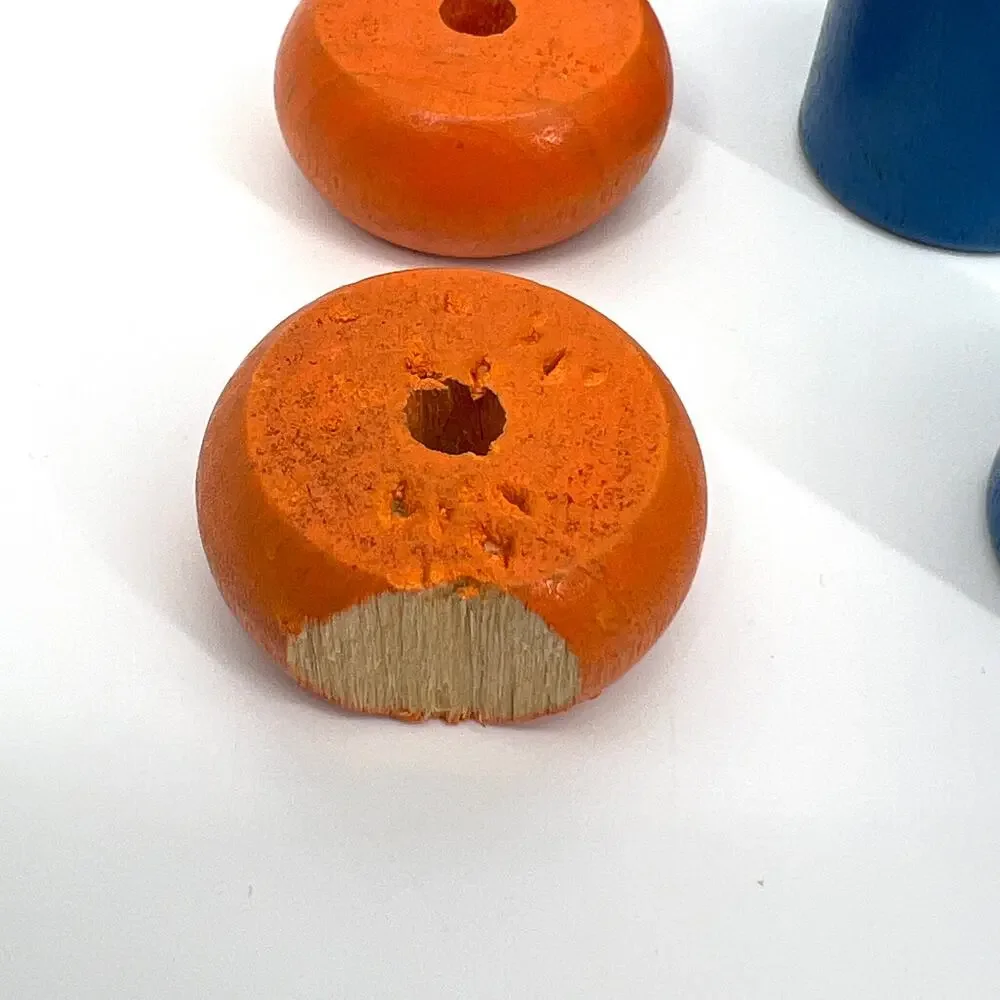 Vintage Playskool 702 Jumbo Wood Beads in Original Tin 1969